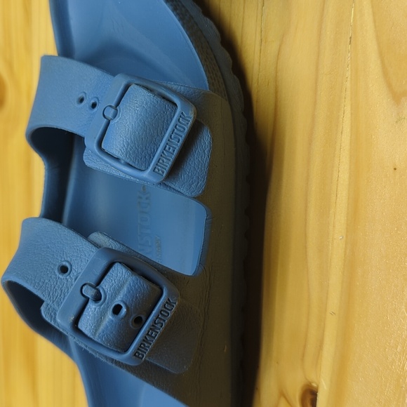 Birkenstock Blue Rubber Slides Two Strap Buckle Sandals Size 36 Women’s 5 - Picture 4 of 7